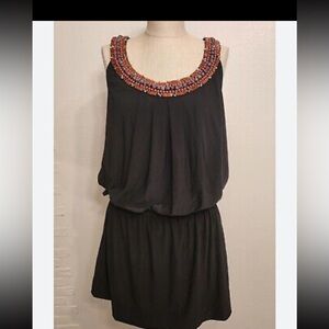 White House black market beaded black top size medium